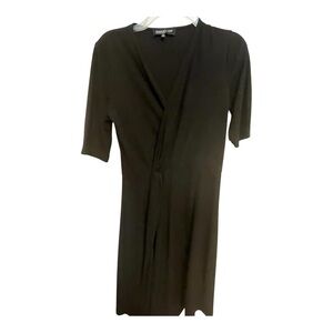 Jones New York Black Midi Dress V-Neck